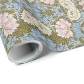 William Morris Chrysanthemum Bloemenpatroon Folia Cadeaupapier (Rol Hoek)
