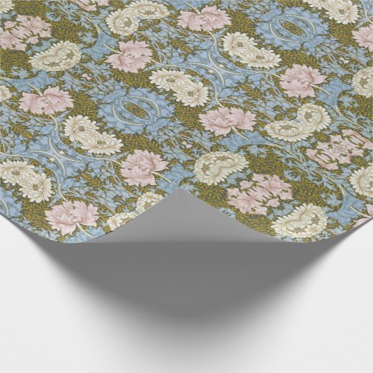 William Morris Chrysanthemum Bloemenpatroon Folia Cadeaupapier (Hoek)