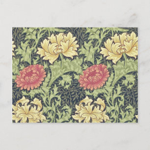 William Morris Chrysanthemum  Floral Art Briefkaart