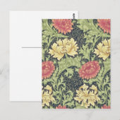 William Morris Chrysanthemum Floral Art Briefkaart (Voorkant / Achterkant)