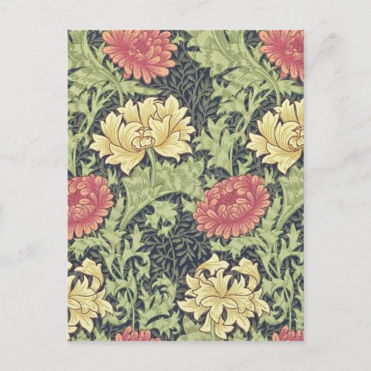 William Morris Chrysanthemum Floral Art Briefkaart (Voorkant)