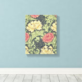 William Morris Chrysanthemum  Floral Art Canvas Afdruk (Insitu (Houten vloer))
