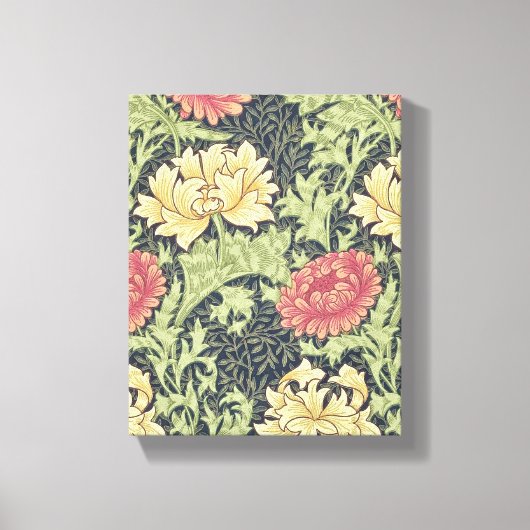 William Morris Chrysanthemum  Floral Art Canvas Afdruk (Voorkant)