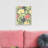 William Morris Chrysanthemum  Floral Art Canvas Afdruk (Insitu (Woonkamer))