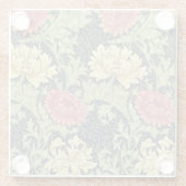 William Morris Chrysanthemum  Floral Art Glazen Onderzetter (Achterkant)