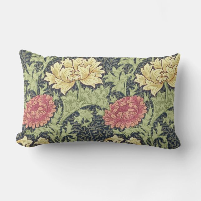 William Morris Chrysanthemum  Floral Art Kussen (Voorkant)