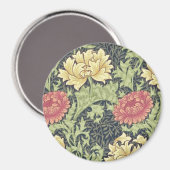 William Morris Chrysanthemum  Floral Art Magneet (Voorkant / Achterkant)