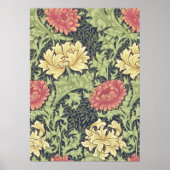 William Morris Chrysanthemum  Floral Art Poster (Voorkant)