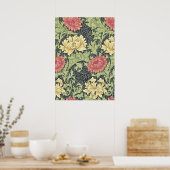 William Morris Chrysanthemum  Floral Art Poster (Keuken)