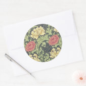 William Morris Chrysanthemum  Floral Art Ronde Sticker (Envelop)