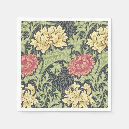 William Morris Chrysanthemum  Floral Art Servetten (Voorkant)
