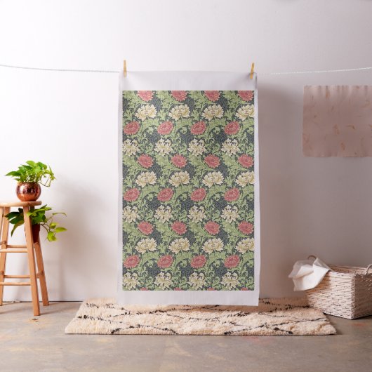 William Morris Chrysanthemum Floral Art Stof (Voorbeeld)