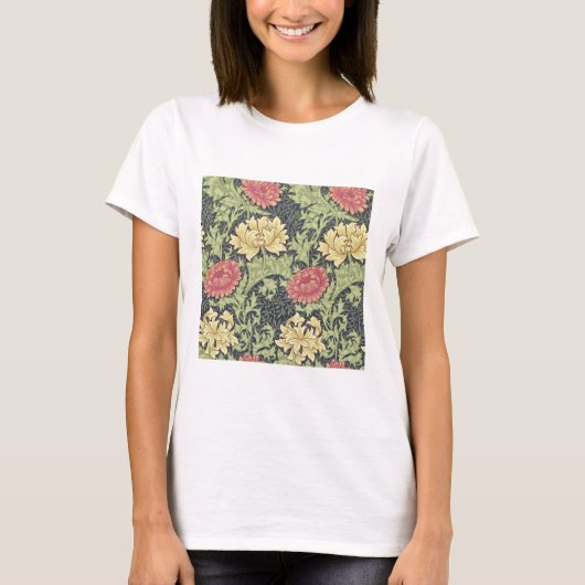 William Morris Chrysanthemum Floral Art T-shirt (Voorkant)