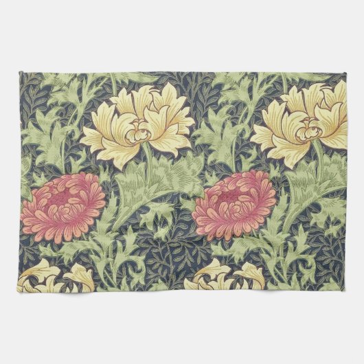William Morris Chrysanthemum  Floral Art Theedoek (Horizontaal)