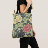 William Morris Chrysanthemum  Floral Art Tote Bag (Dichtbij)