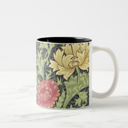 William Morris Chrysanthemum  Floral Art Tweekleurige Koffiemok (Rechts)