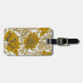William Morris Chrysanthemum Floral Golden Yellow Bagagelabel (Voorkant horizontaal)