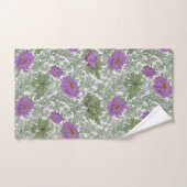 William Morris Chrysanthemum Floral Paarse Green Bad Handdoek (Handdoek)