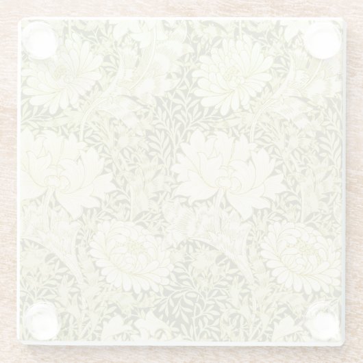 William Morris Chrysanthemum Floral Pattern Glazen Onderzetter (Achterkant)