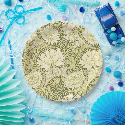 William Morris Chrysanthemum Floral Pattern Papieren Bordje (Feest)