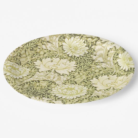William Morris Chrysanthemum Floral Pattern Papieren Bordje (Gekanteld)