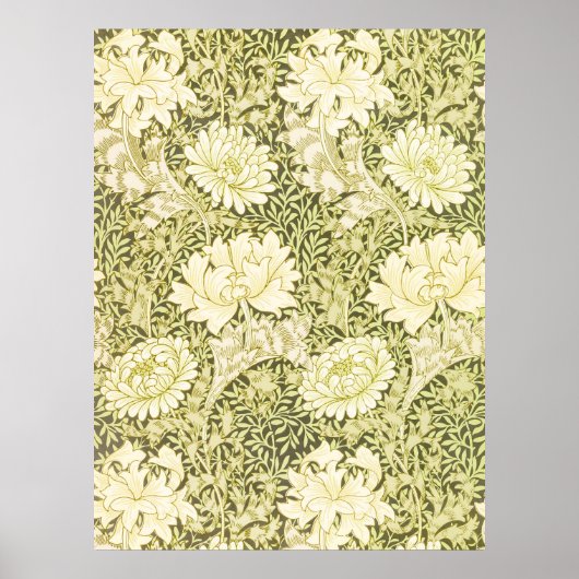 William Morris Chrysanthemum Floral Pattern Poster (Voorkant)