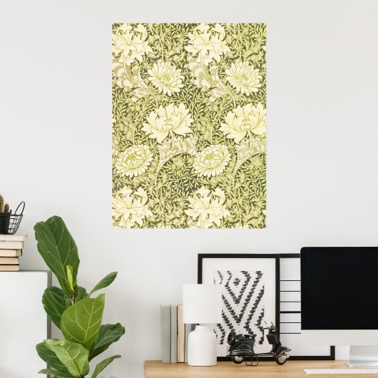 William Morris Chrysanthemum Floral Pattern Poster (Thuiskantoor)