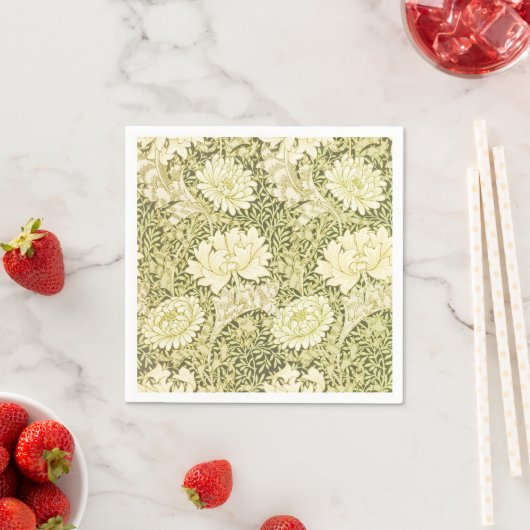 William Morris Chrysanthemum Floral Pattern Servet (Insitu)