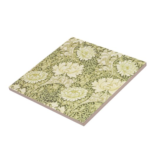 William Morris Chrysanthemum Floral Pattern Tegeltje (Zijkant)