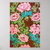 William Morris Chrysanthemum Floral Wallpaper Poster (Voorkant)