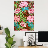 William Morris Chrysanthemum Floral Wallpaper Poster (Thuiskantoor)