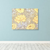 William Morris Chrysanthemum Moeder Bloemen Canvas Afdruk (Insitu (Houten vloer))