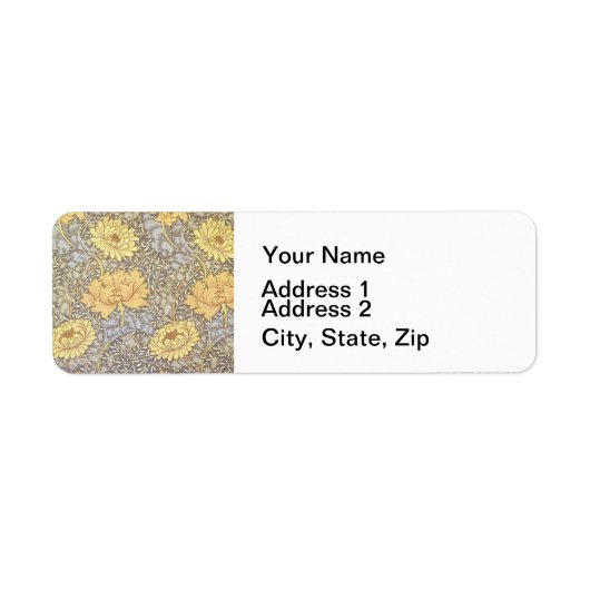 William Morris Chrysanthemum Moeder Bloemen Etiket (Voorkant)