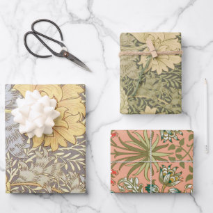 William Morris Chrysanthemum Moeder Bloemen Inpakpapier Vel