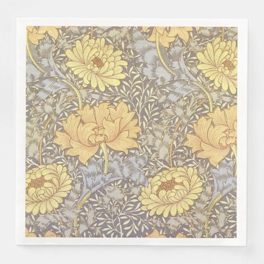 William Morris Chrysanthemum Moeder Bloemen Servet (Voorkant)