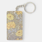 William Morris Chrysanthemum Moeder Bloemen Sleutelhanger (achterkant)