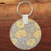 William Morris Chrysanthemum Moeder Bloemen Sleutelhanger (Voorkant)