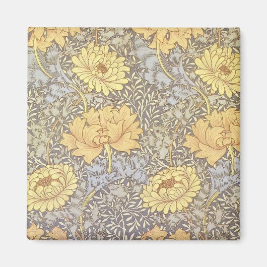 William Morris Chrysanthemum Mooie Bloem Magneet (Voorkant)