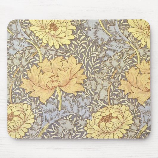 William Morris Chrysanthemum Mooie Bloem Muismat (Voorkant)