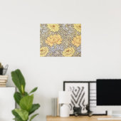 William Morris Chrysanthemum Mooie Bloem Poster (Thuiskantoor)