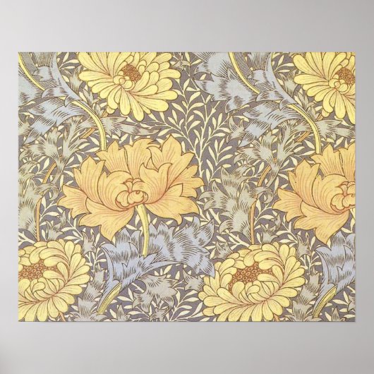 William Morris Chrysanthemum Mooie Bloem Poster (Voorkant)