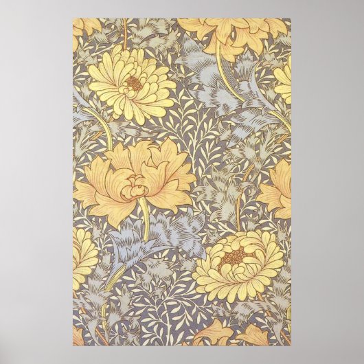 William Morris Chrysanthemum Mooie Bloem Poster (Voorkant)