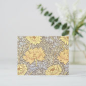 William Morris Chrysanthemum Mum Bloemen Briefkaart (Staand voorkant)