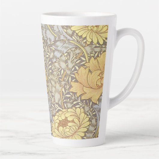 William Morris Chrysanthemum Mum Bloemen Latte Mok (Rechts)