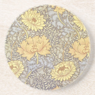 William Morris Chrysanthemum Mum Bloemen Zandsteen Onderzetter