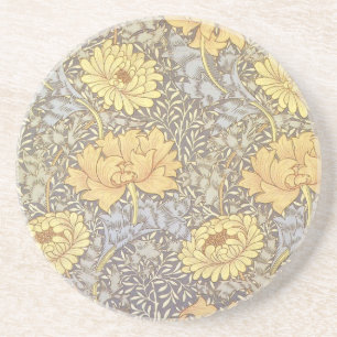 William Morris Chrysanthemum Mum Bloemen Zandsteen Onderzetter