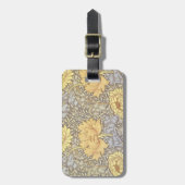 William Morris Chrysanthemum Mum Flowers Bagagelabel (Voorkant verticaal)