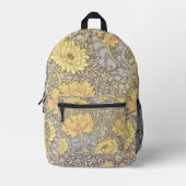 William Morris Chrysanthemum Mum Flowers Bedrukte Rugzak (Voorkant)
