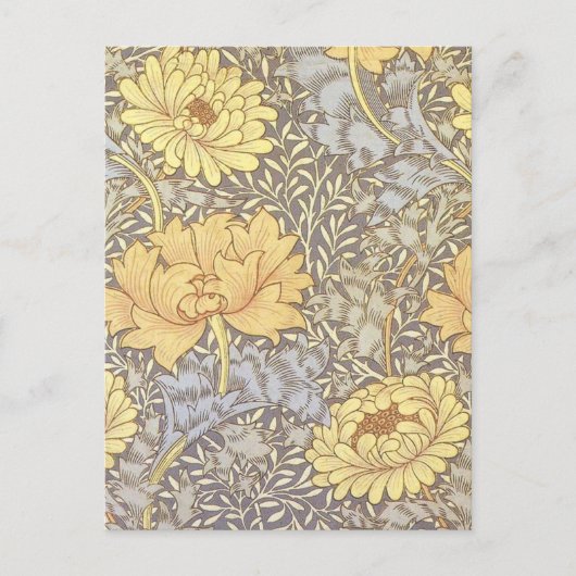 William Morris Chrysanthemum Mum Flowers Briefkaart (Voorkant)