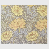 William Morris Chrysanthemum Mum Flowers Cadeaupapier (Vlak)
